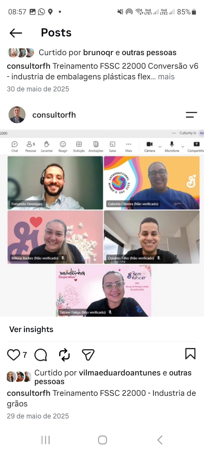 Participantes em encontro online de desenvolvimento técnico.