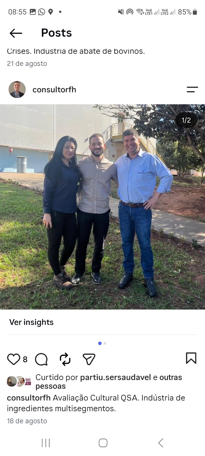 Registro de serviço realizado pela Culturity junto a uma equipe em visita presencial.